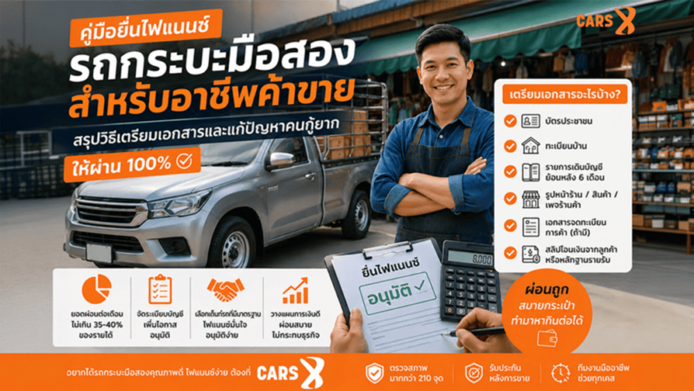 คู่มือยื่นไฟแนนซ์รถกระบะมือสองสำหรับอาชีพค้าขาย